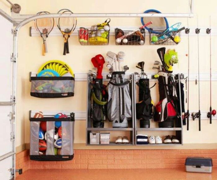 Garage golf storage sports equipment bag ideas gear organization wall sporting room solutions hanging organizing look organize shed organized clubs